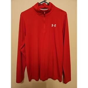Under Armour Men's Loose Heat°Gear Red Long-Sleeves Shirt Sz M‎